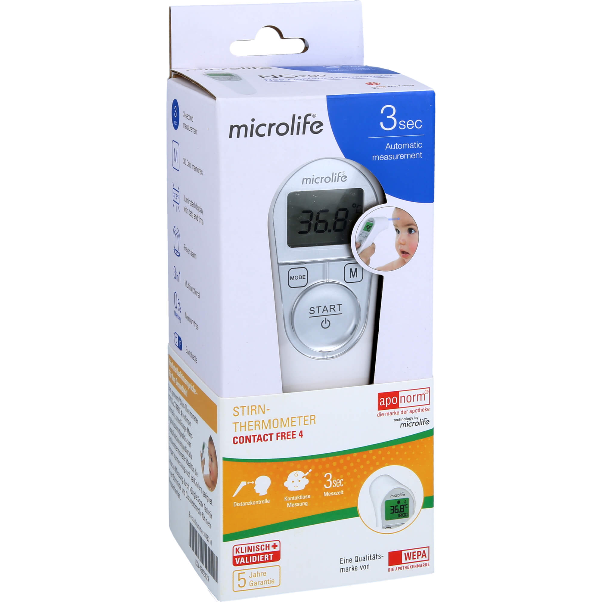 APONORM Fieberthermometer Stirn Contact-Free 4