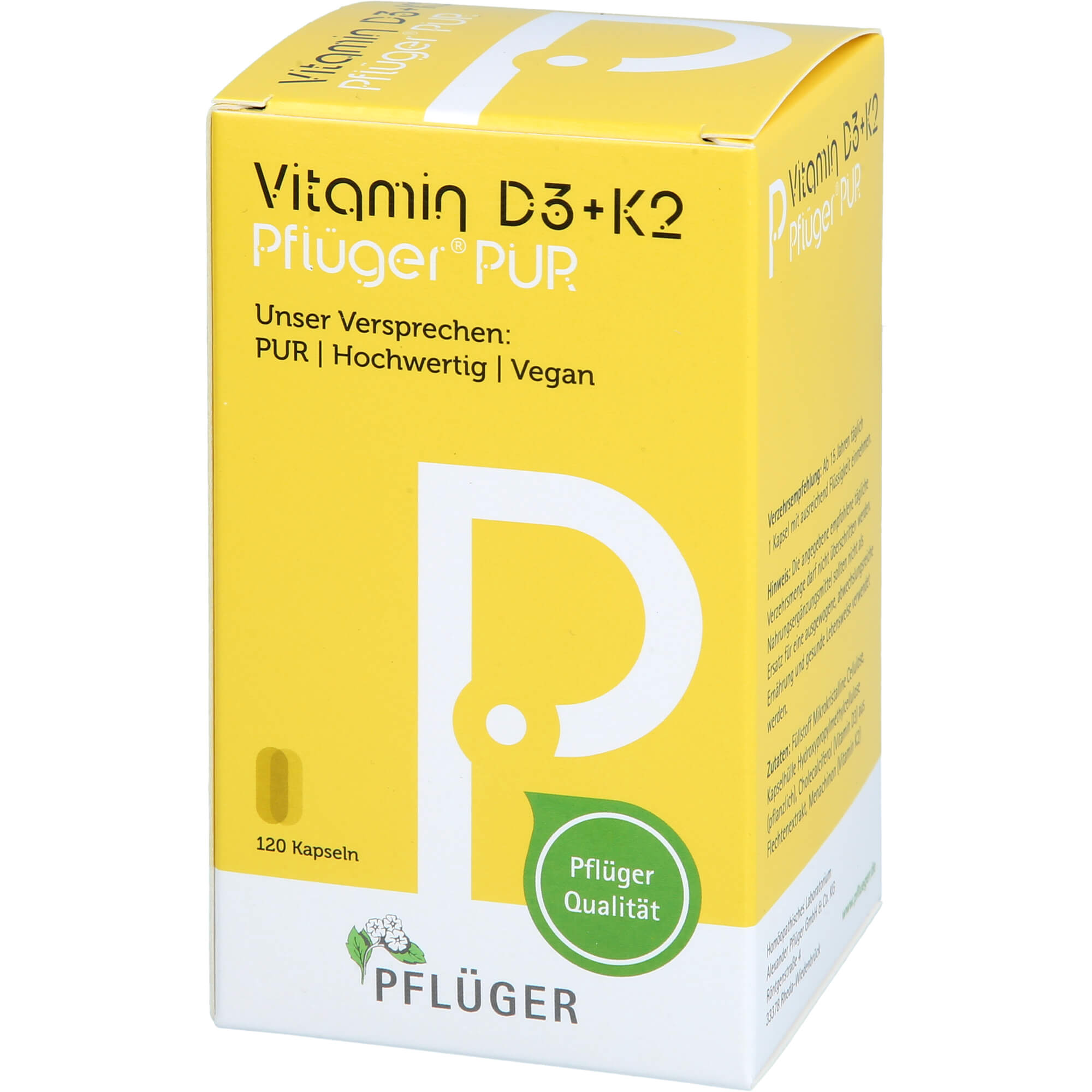 VITAMIN D3+K2 Pflüger PUR 1.000 I.E./75 μg Kapseln