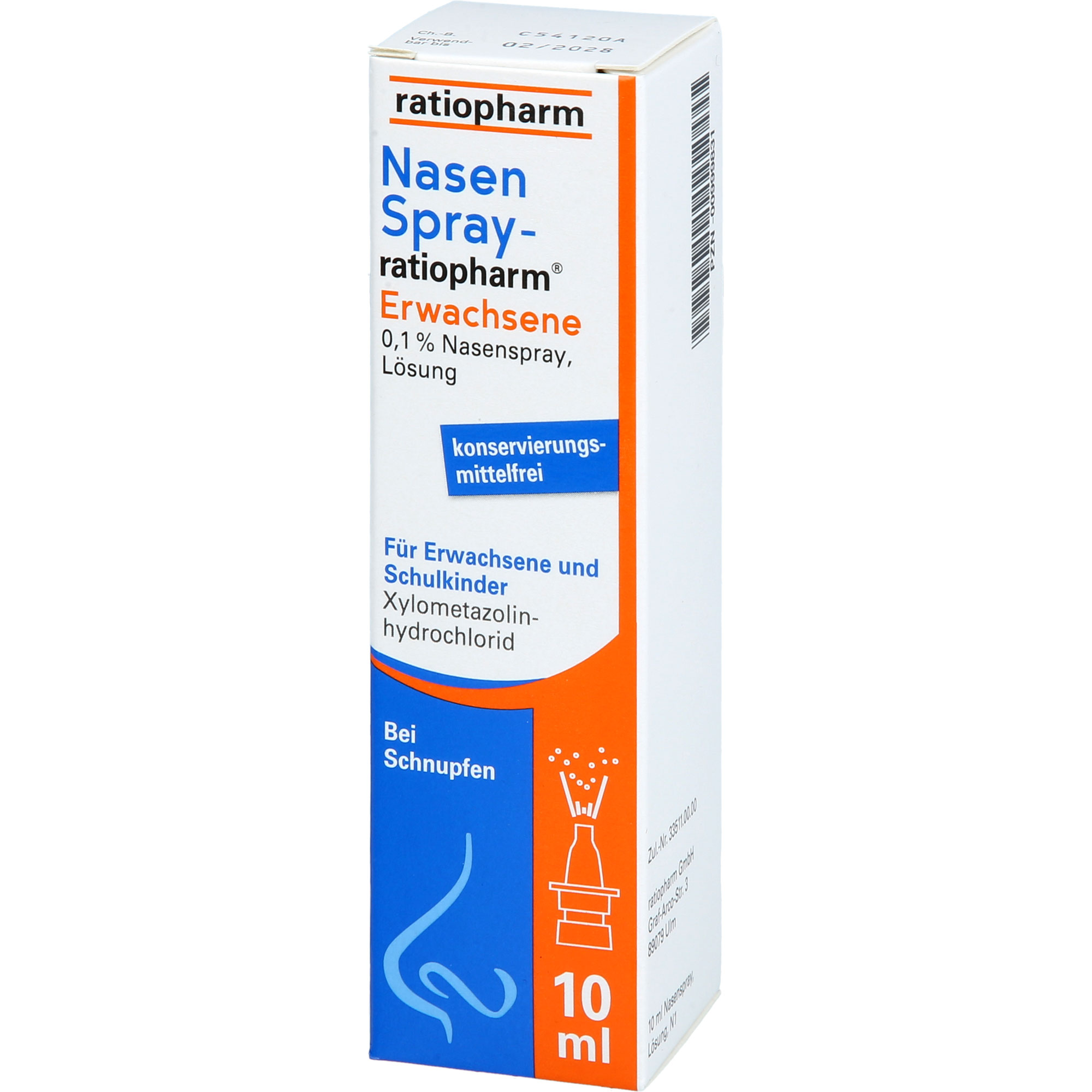 NASENSPRAY-ratiopharm Erwachsene kons.frei 10 ml