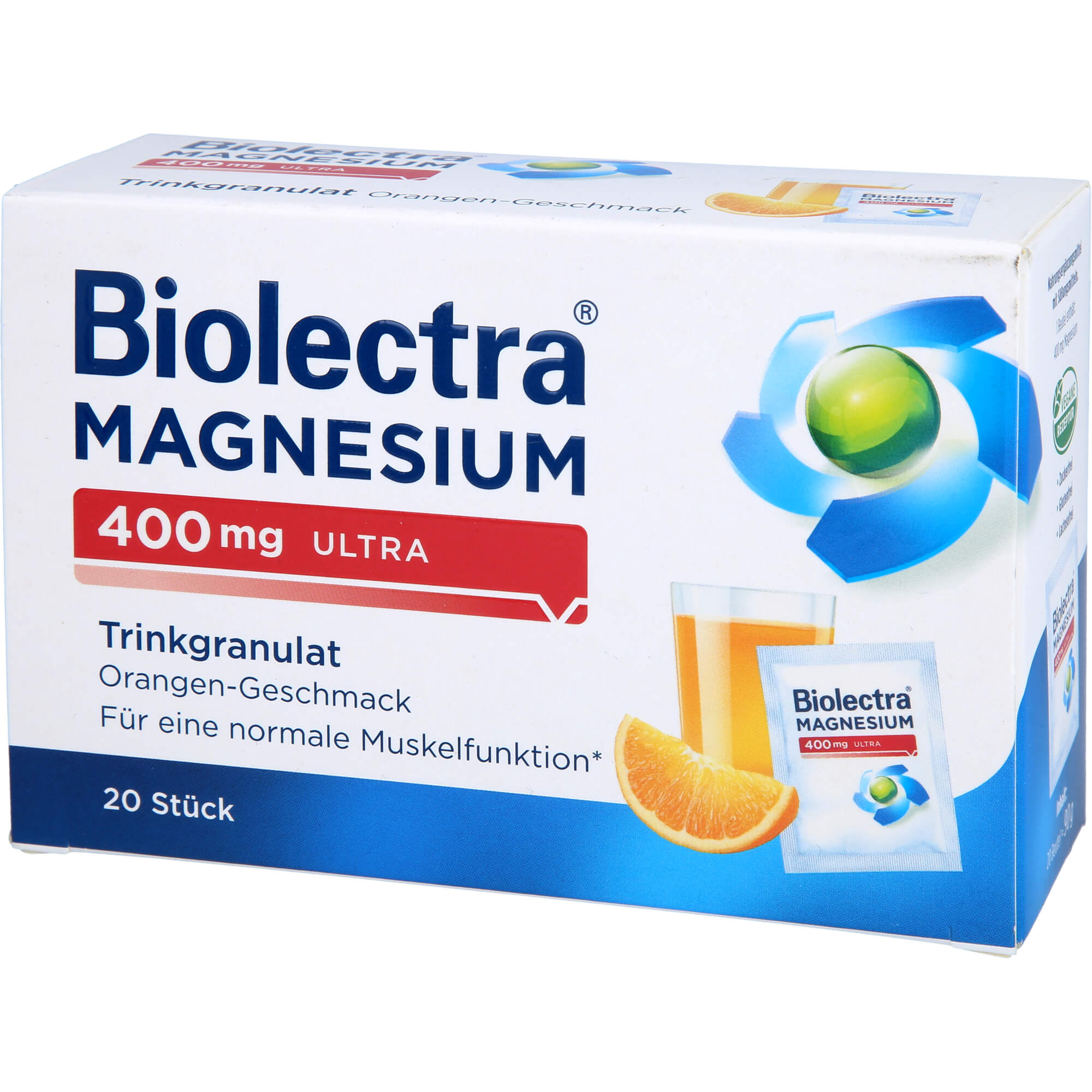BIOLECTRA Magnesium 400 mg ultra Trinkgran.Orange 20 St