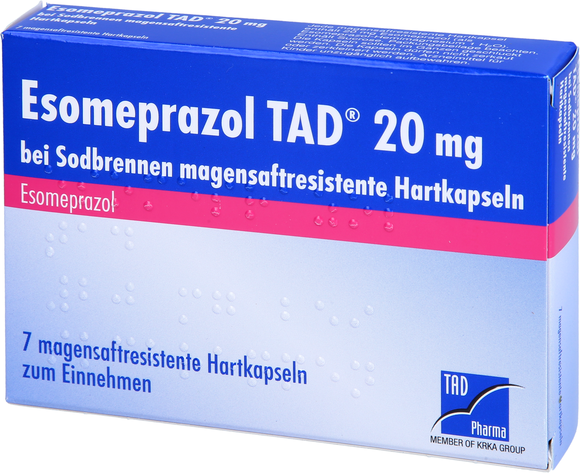ESOMEPRAZOL TAD 20 mg bei Sodbrennen msr.Hartkaps. 7 St