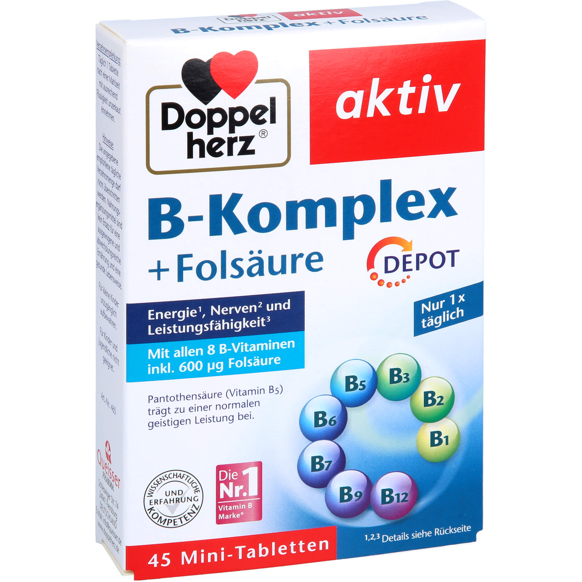 DOPPELHERZ B-Komplex+Folsäure Tabletten 45 St