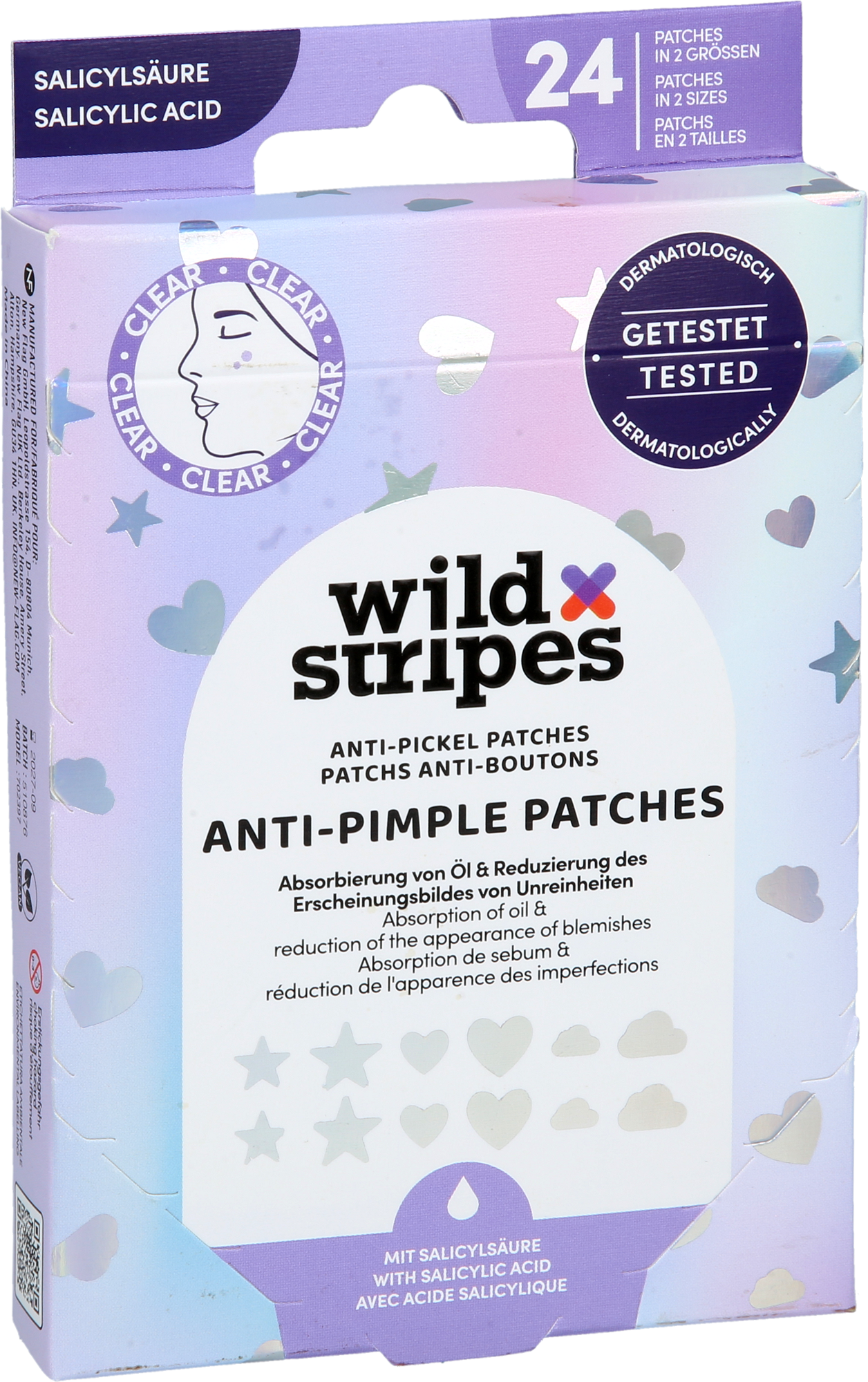 WILD STRIPES Anti-Pickel Patches Holo Clear