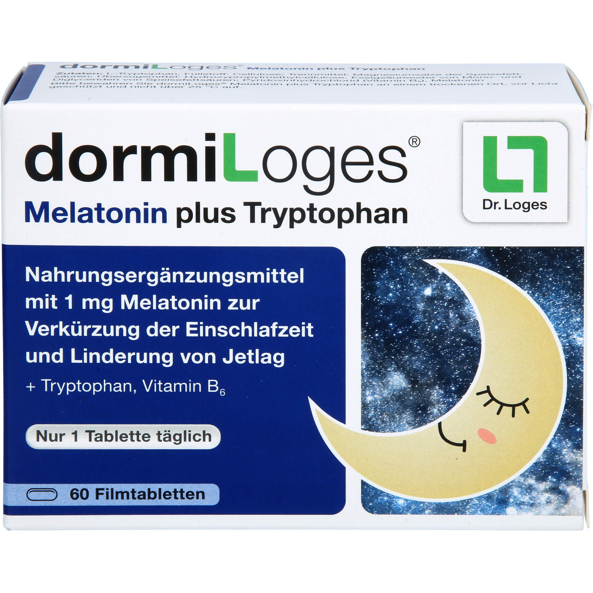 DORMILOGES 1 mg Melatonin plus Tryptophan Filmtab. 60 St