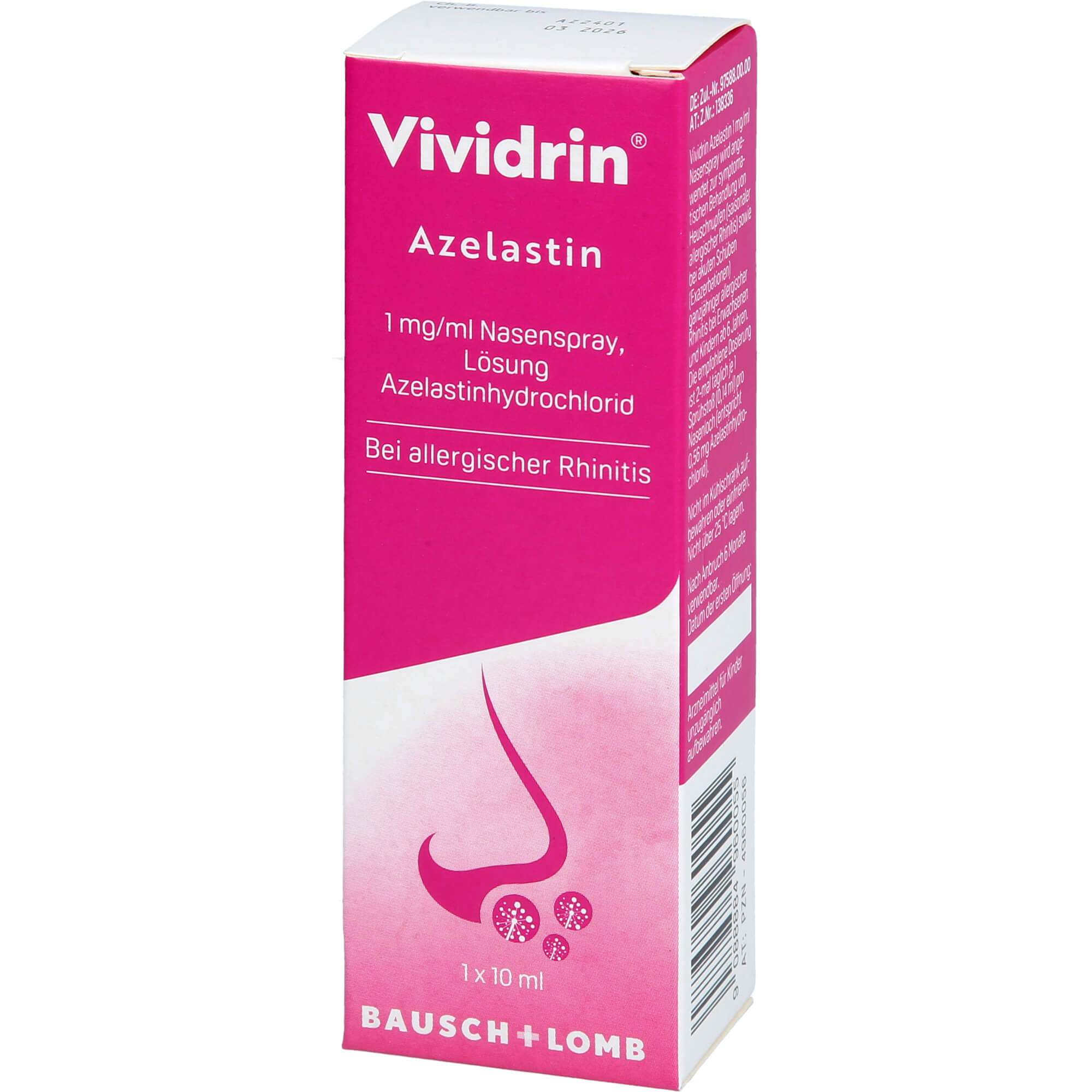 VIVIDRIN Azelastin 1 mg/ml Nasenspray Lösung