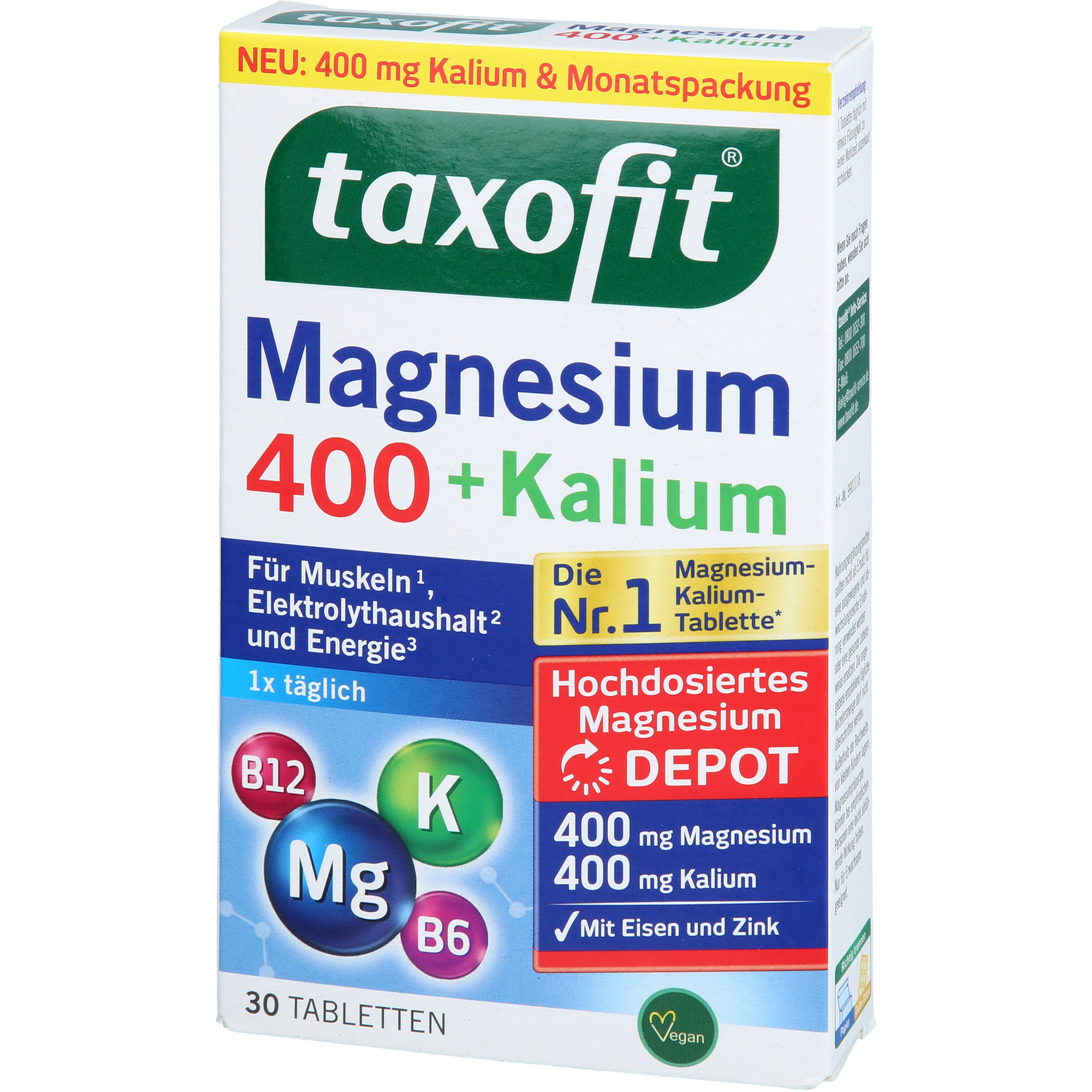 TAXOFIT Magnesium 400+Kalium Depot Tabletten