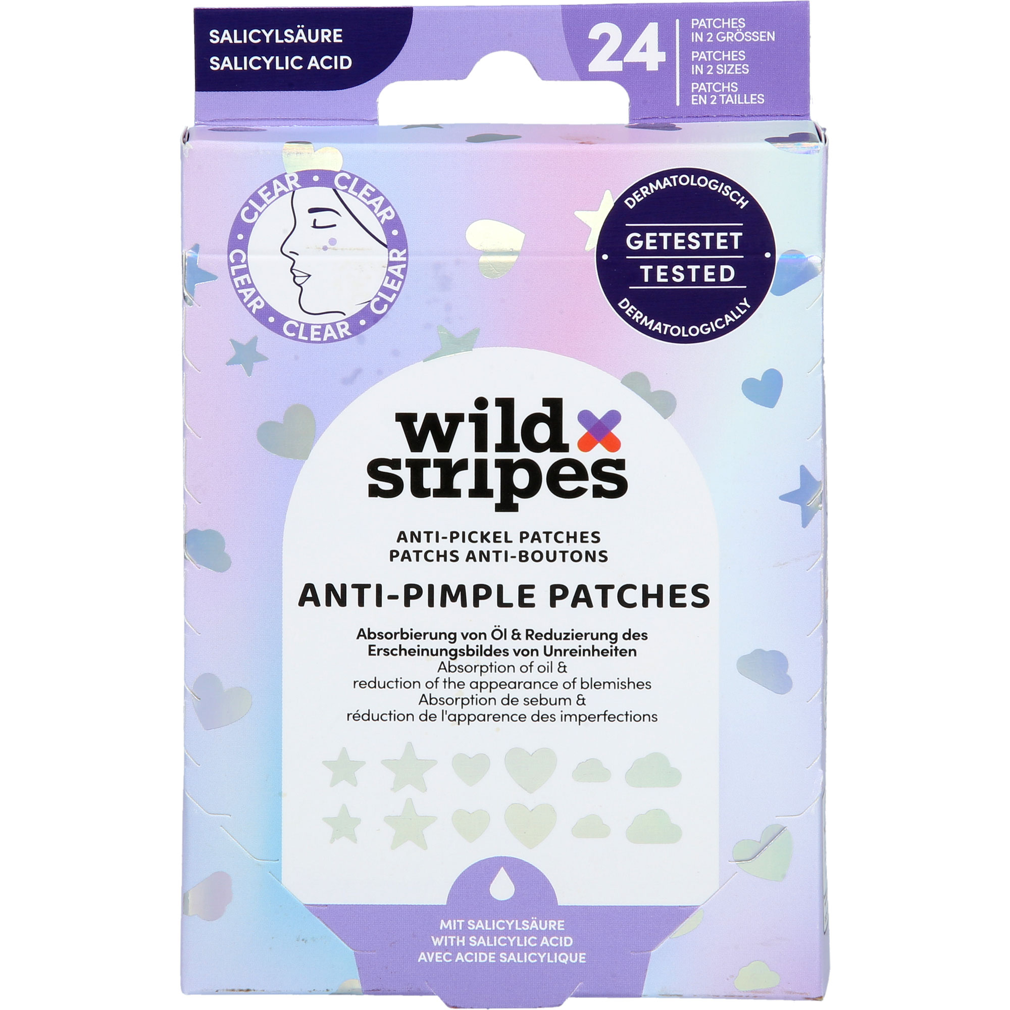 WILD STRIPES Anti-Pickel Patches Holo Clear
