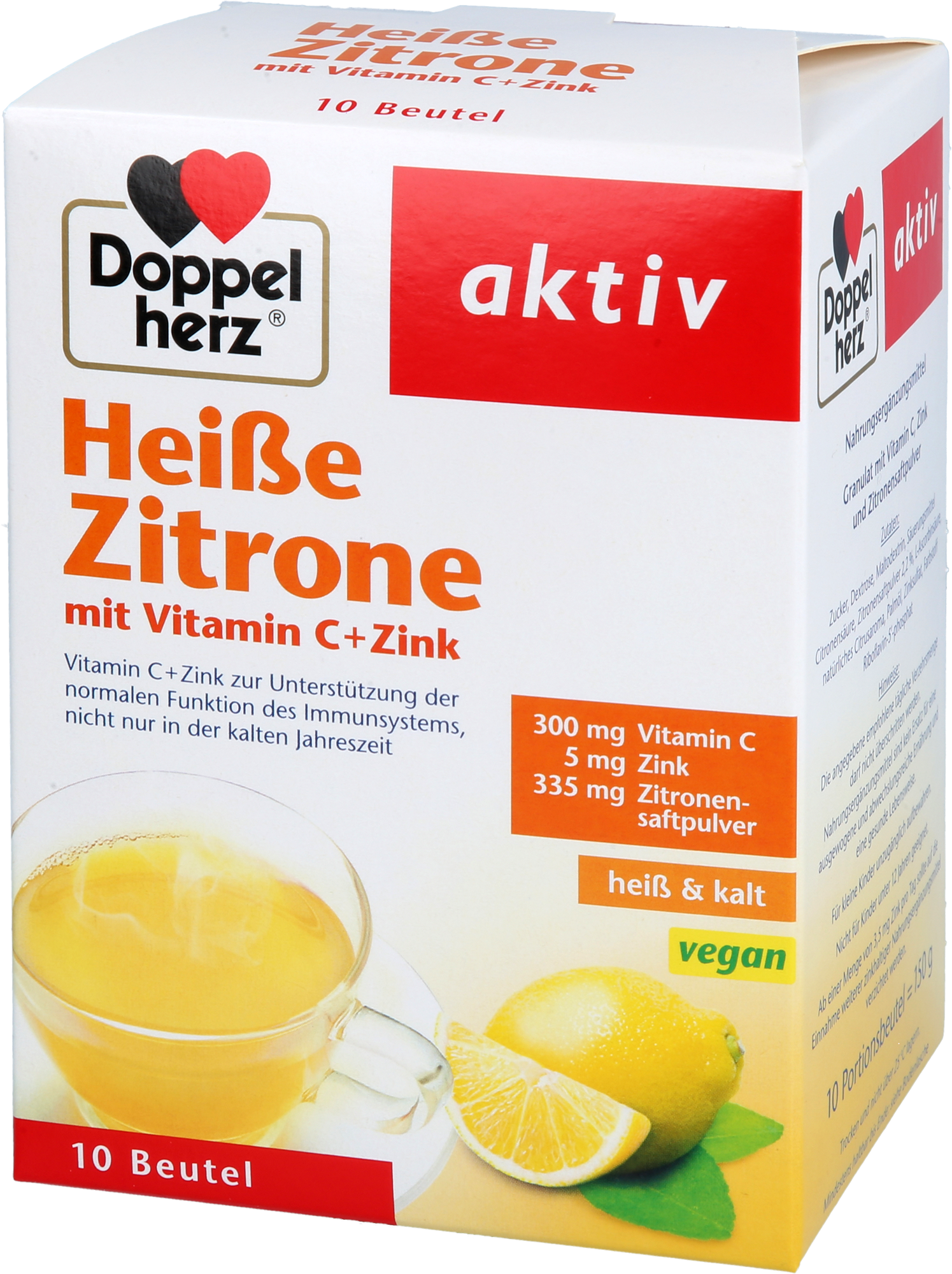 DOPPELHERZ heiße Zitrone Vitamin C+Zink Granulat